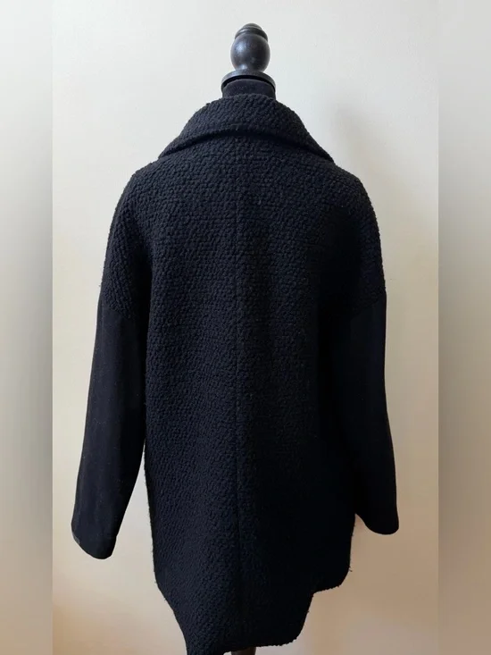 Michael Kors Black Coat Designer Classic M Elegant Chic Minimal Luxury Jacket - Picture 6 of 8